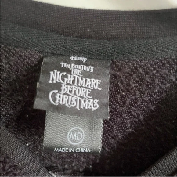 Disney The Nightmare Before Christmas sweatshirt black white Jack sherpa crop - Picture 7 of 9